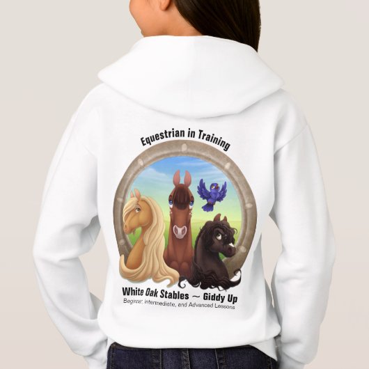 Illustratie paarden en Pony (Achterkant)