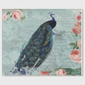 Illustratie  pacock en Rozen Cadeaupapier (Vlak)