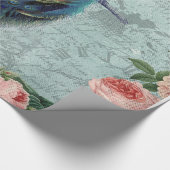 Illustratie  pacock en Rozen Cadeaupapier (Hoek)