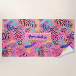 Illustratie Pastel Summertime Flowers personaliser Strandlaken