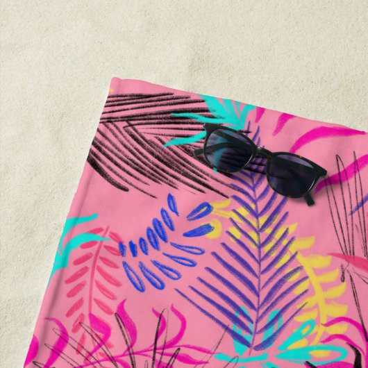 Illustratie Pastel Summertime Flowers personaliser Strandlaken (In situ)