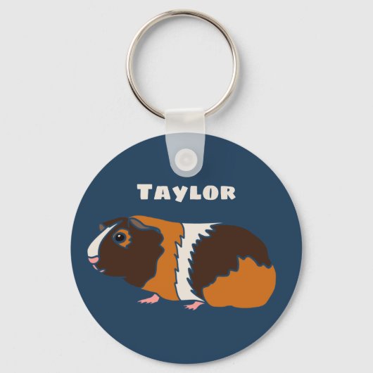 Illustratie Pet Guinee Varkens Gepersonaliseerd Sleutelhanger (Voorkant)
