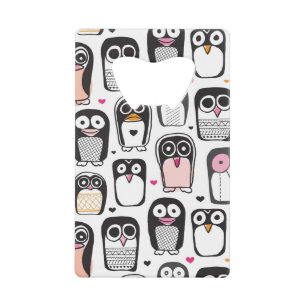 illustratie pinguïn achtergrond creditkaart flessenopener