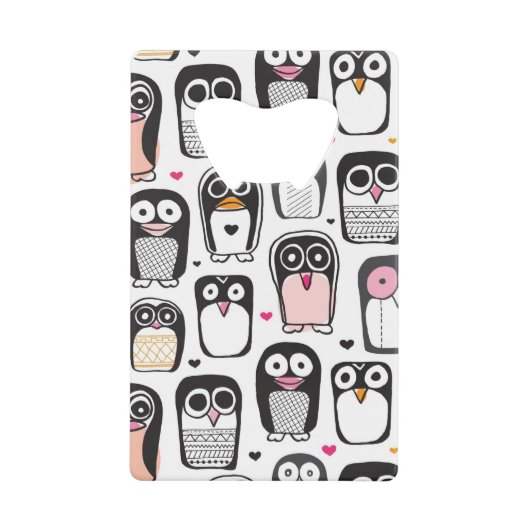 illustratie pinguïn achtergrond creditkaart flessenopener (Voorkant)
