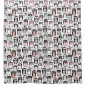 illustratie pinguïn achtergrond douchegordijn (Voorkant)