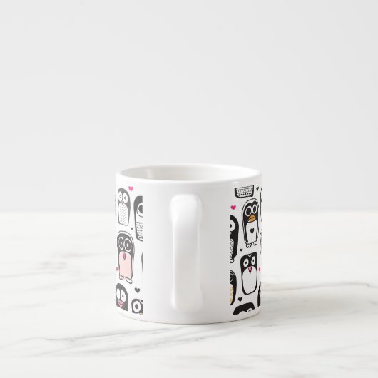 illustratie pinguïn achtergrond espresso kop (Achterkant)