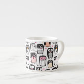 illustratie pinguïn achtergrond espresso kop (Voorkant rechts)