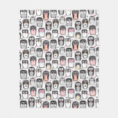 illustratie pinguïn achtergrond fleece deken (Voorkant)