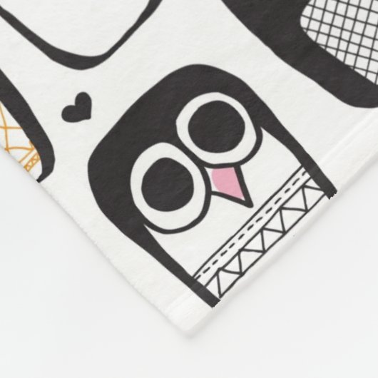 illustratie pinguïn achtergrond fleece deken (Hoek)