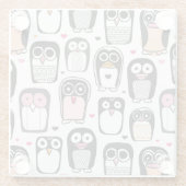 illustratie pinguïn achtergrond glazen onderzetter (Achterkant)