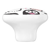 illustratie pinguïn achtergrond keramische knop (Zijkant)