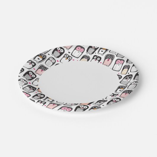 illustratie pinguïn achtergrond papieren bordje (Gekanteld)