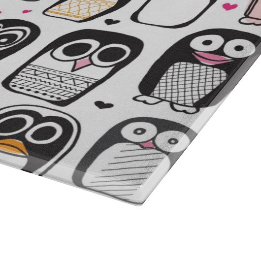 illustratie pinguïn achtergrond snijplank (Hoek)