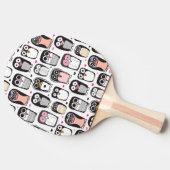 illustratie pinguïn achtergrond tafeltennisbatje (Zijkant)