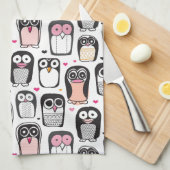 illustratie pinguïn achtergrond theedoek (Quarter Fold)