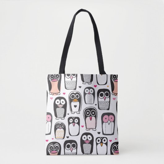 illustratie pinguïn achtergrond tote bag (Voorkant)
