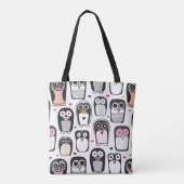 illustratie pinguïn achtergrond tote bag (Achterkant)