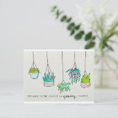 Illustratie plant Lover Waterverf Briefkaart (Staand voorkant)