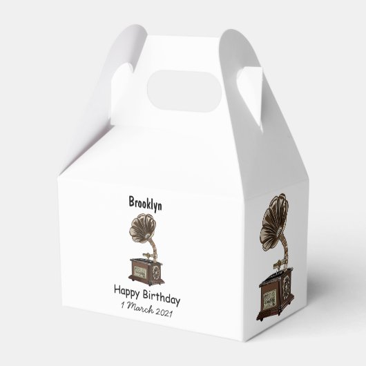 illustratie Platenspeler cartoon Bedankdoosjes (Voorkant Zijde)