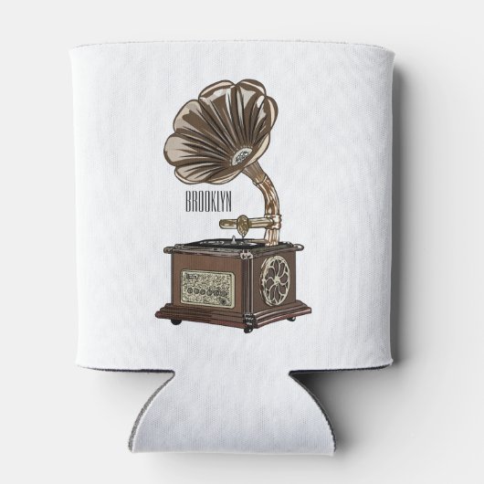 illustratie Platenspeler cartoon Blikjeskoeler (Achterkant)