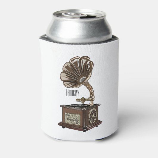 illustratie Platenspeler cartoon Blikjeskoeler (Blikje Achterkant)