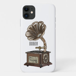 illustratie Platenspeler cartoon Case-Mate iPhone Case