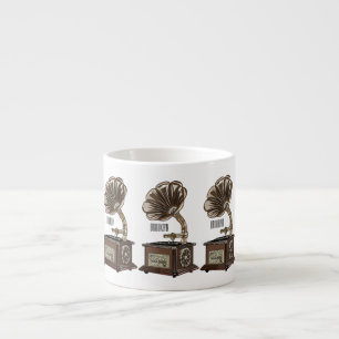 illustratie Platenspeler cartoon Espresso Kop