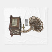 illustratie Platenspeler cartoon Fleece Deken (Voorkant (Horizontaal))