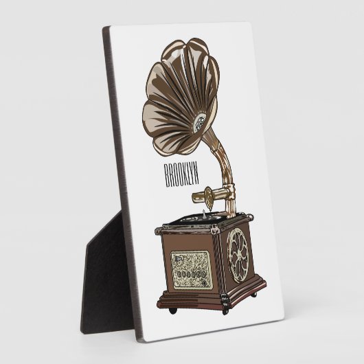 illustratie Platenspeler cartoon Fotoplaat (Zijkant)