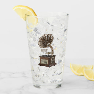 illustratie Platenspeler cartoon Glas