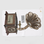 illustratie Platenspeler cartoon Golfhanddoek (Horizontaal)