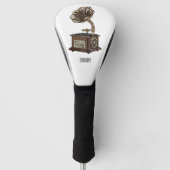 illustratie Platenspeler cartoon Golfheadcover (Voorkant)
