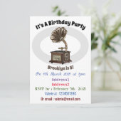 illustratie Platenspeler cartoon Kaart (Staand voorkant)