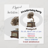 illustratie Platenspeler cartoon Kaart (Voorkant / Achterkant)