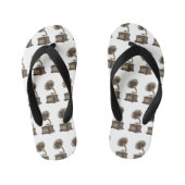 illustratie Platenspeler cartoon Kinder Teenslippers (Voetbed)