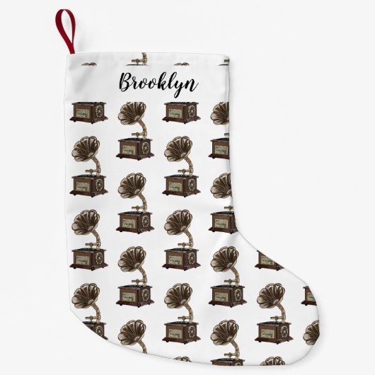 illustratie Platenspeler cartoon Kleine Kerstsok (Voorkant)