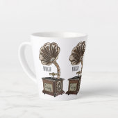 illustratie Platenspeler cartoon Latte Mok (Linkerhoek)