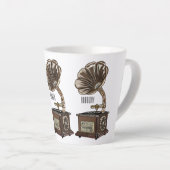 illustratie Platenspeler cartoon Latte Mok (Rechterhoek)