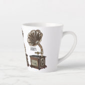 illustratie Platenspeler cartoon Latte Mok (Rechts)