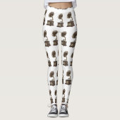 illustratie Platenspeler cartoon Leggings (Voorkant)