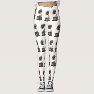 illustratie Platenspeler cartoon Leggings