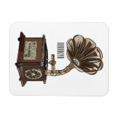 illustratie Platenspeler cartoon Magneet (Horizontaal)