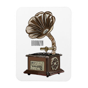 illustratie Platenspeler cartoon Magneet