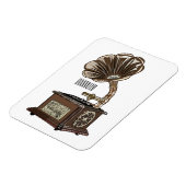 illustratie Platenspeler cartoon Magneet (Linkerzijde)