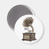 illustratie Platenspeler cartoon Magneet (Voorkant / Achterkant)