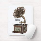 illustratie Platenspeler cartoon Muismat (Met muis)