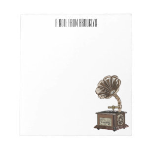 illustratie Platenspeler cartoon Notitieblok