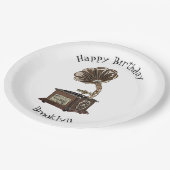 illustratie Platenspeler cartoon Papieren Bordje (Gekanteld)