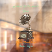 illustratie Platenspeler cartoon Raamsticker (Vel 2)