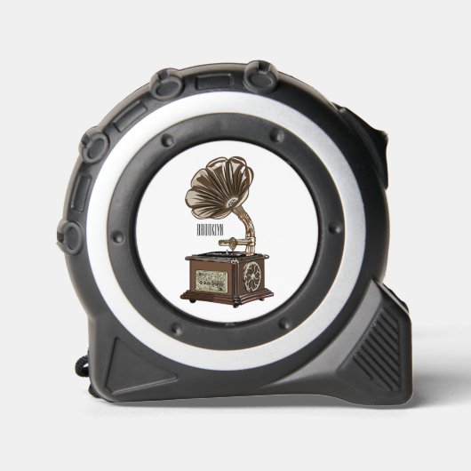 illustratie Platenspeler cartoon Rolmaat (Voorkant)